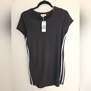 Black Dress with White Stripes